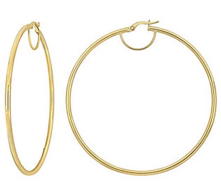 Italian Gold 2-3/8" Hoop Earrings, 14K