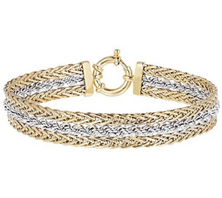 Italian Gold 7-1/2" Two-Tone Rope Bracelet, 1 4 K Gold 9.0g