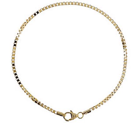 Italian Gold 9" Polished Chain Anklet, 14K 3.0g