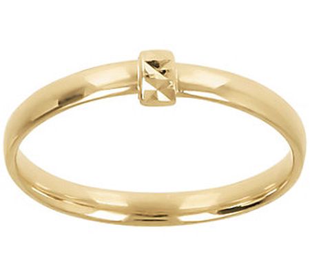 Italian Gold Diamond Cut Accent Ring, 10K