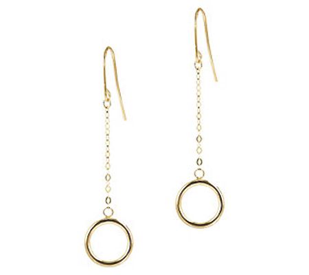 Italian Gold Open Circle Dangle Earrings, 14K