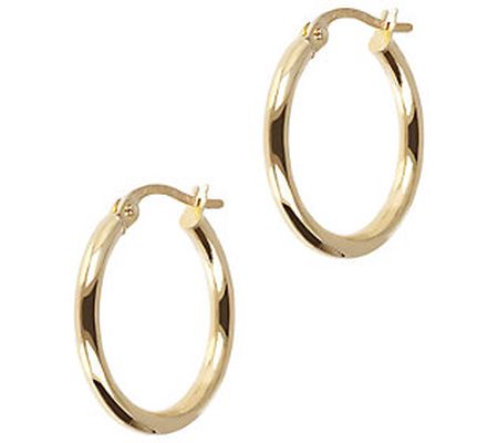 Italian Gold Polished 3/4" Round Hoop Earrings, 14K