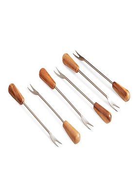 Italian Olivewood Aperitivo Forks - Set of 6