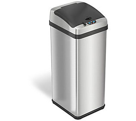 iTouchless 13-Gal Rectangular Extra-Wide Touchl ess Trash Can