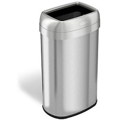 iTouchless 16-Gallon Dual-Deodorizer Oval Open- Top Trash Can