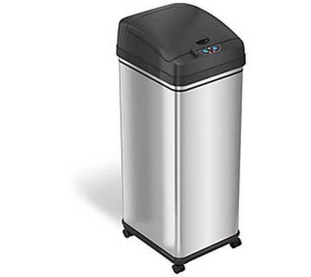 iTouchless Glide 13-Gallon Sensor Trash Can wit h Wheels
