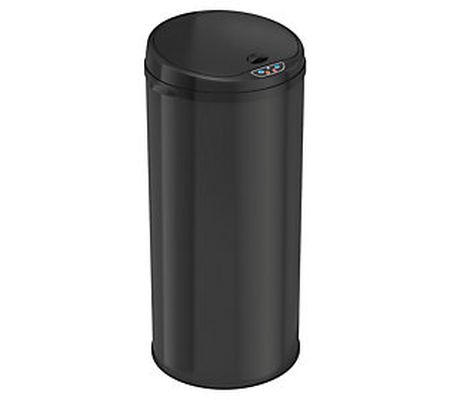 iTouchless Round 13-Gallon Deodorizer Trash Can - Matte Black