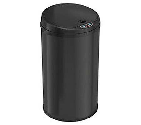 iTouchless Round 8-Gallon Deodorizer Sensor Tra sh Can - Black