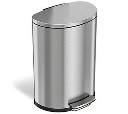 iTouchless SoftStep Semi-Round 13.2 Gallon Step Trash Can
