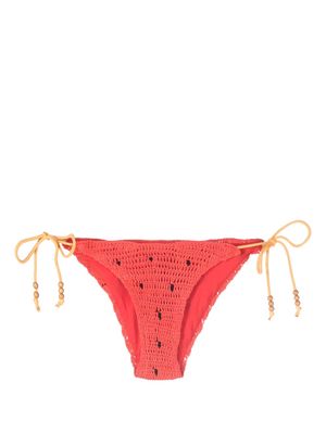 It's Now Cool crochet tied bikini bottoms - Red