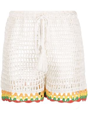 It's Now Cool tassel-detail crochet knit shorts - Neutrals