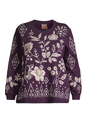 Ivey Floral-Embroidered Sweatshirt