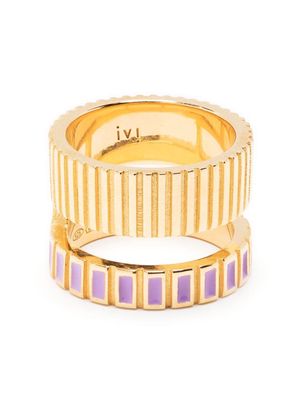 IVI Slot double layered ring - Gold