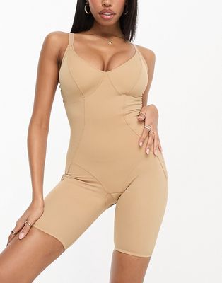 Ivory Rose Fuller Bust DD-G control contour shaping bodysuit in beige-Neutral