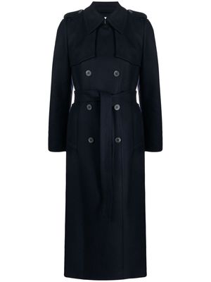 IVY & OAK belted double-breasted coat - Blue