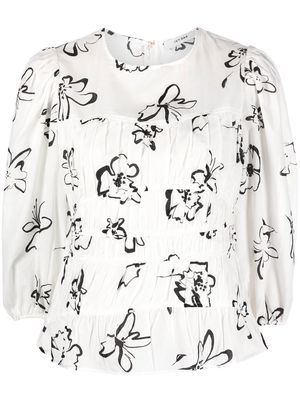 IVY & OAK floral-print organic-cotton blouse - White