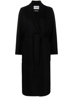 IVY & OAK notched belted wool coat - Black