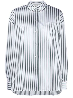 IVY & OAK stripe-print long-sleeved shirt - White