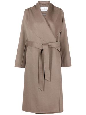 IVY OAK Carrie Rose belted wool coat - Brown