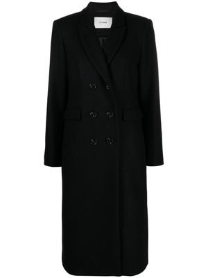 IVY OAK Celina double-breasted virgin-wool blend coat - Black