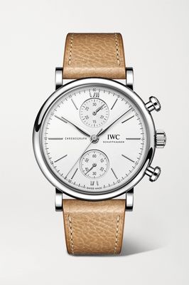 IWC SCHAFFHAUSEN - Portofino Automatic Chronograph 39mm Stainless Steel And Leather Watch - Silver
