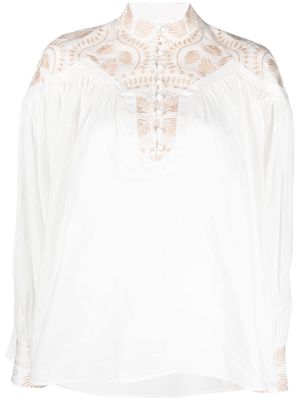 IXIAH embroidered detail blouse - White