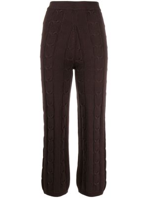 Izaak Azanei cable-knit cropped trousers - Brown