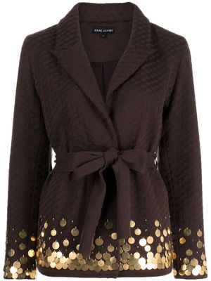 Izaak Azanei charm-embellished cotton jacket - Brown