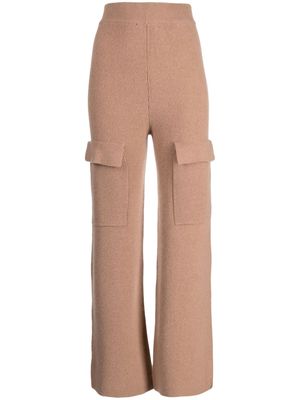 Izaak Azanei fine-knit wide-leg trousers - Pink
