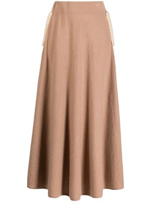 Izaak Azanei high-waist knitted skirt - Brown