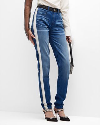 Izumi Logo Side-Stripe Straight-Leg Jeans