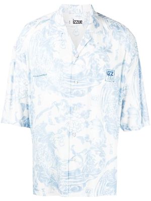 izzue all-over graphic-print shirt - Blue