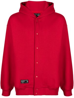 izzue appliqué-detail hooded bomber jacket - Red