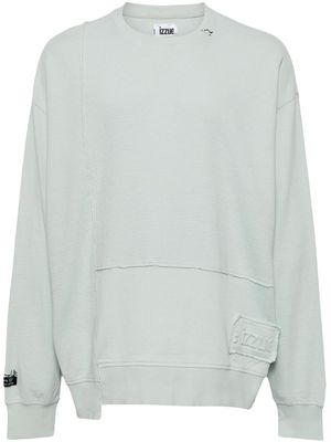 izzue asymmetric cotton sweatshirt - Green