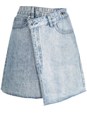 izzue asymmetric denim mini skirt - Blue
