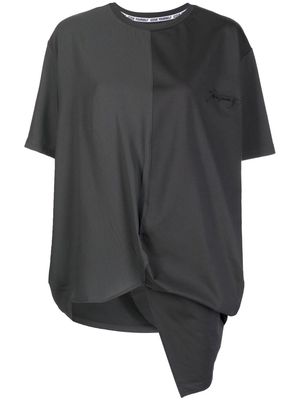 izzue asymmetric-hem short-sleeve T-shirt - Grey