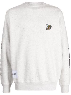 izzue bee-patch cotton-blend sweatshirt - Grey
