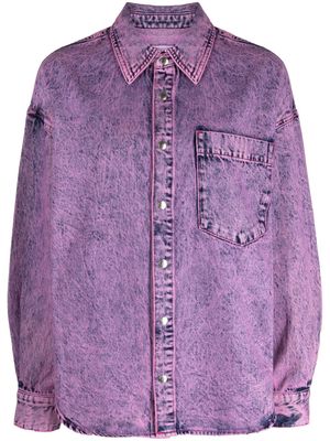 izzue bleached denim shirt - Purple