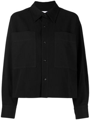 izzue boxy-fit long-sleeve shirt - Black