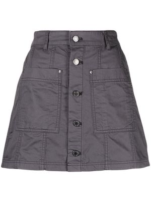 izzue button-up A-line mini skirt - Grey