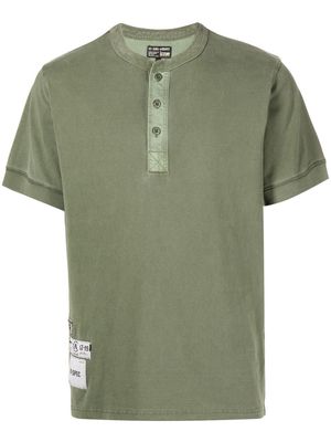 izzue button-up cotton T-shirt - Green