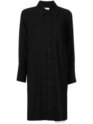 izzue button-up shirt mini dress - Black