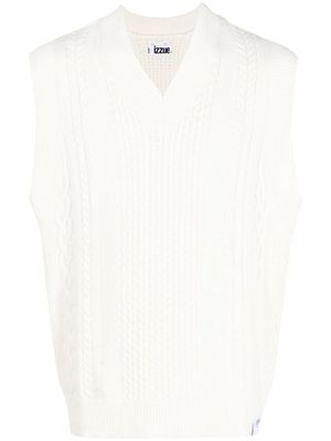izzue cable-knit tank top - White