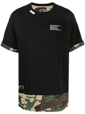 izzue camouflage print-detail short-sleeved T-shirt - Black
