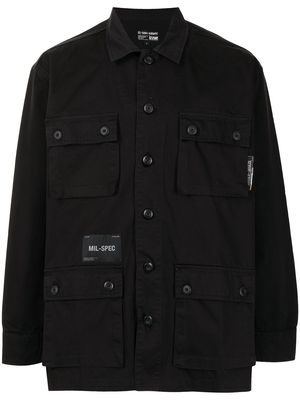 izzue cargo-pocket cotton shirt - Black