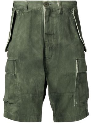 izzue cargo-pocket distressed-effect shorts - Green