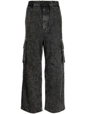 izzue cargo-pockets straight-leg jeans - Black