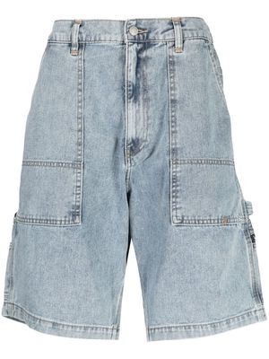 izzue carpenter cotton denim shorts - Blue