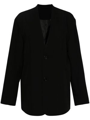 izzue collarless V-neck jacket - Black