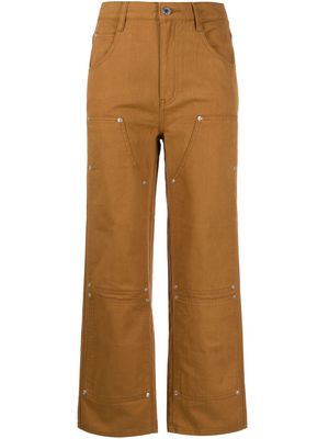 izzue contrast-stitch straight-leg jeans - Brown